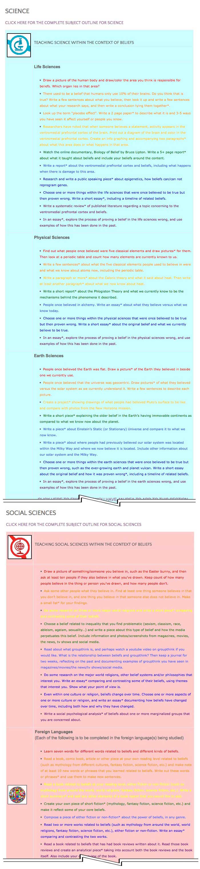 This last week the core team transferred the third 25% of the written content for the Beliefs Lesson Plan to the website, as you see here. This lesson plan purposed to teach all subjects, to all learning levels, in any learning environment, using the central theme of “Beliefs” is now 75% completed on our website.