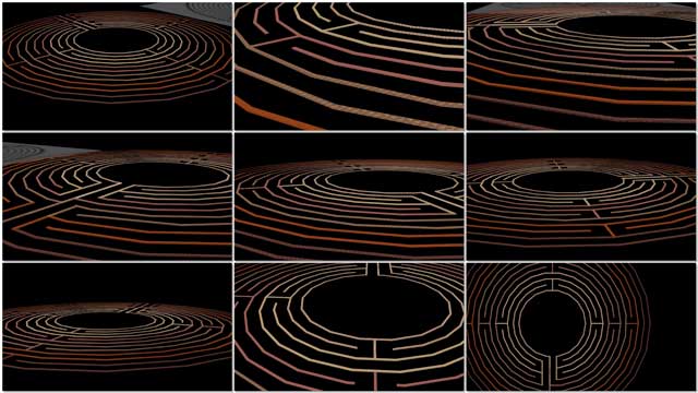 Guy Grossfeld (Graphic Designer) continued with 3D earth block construction for the Compressed Earth Block Village (Pod 4) labyrinth meditation walking path. This week’s focus was working on the dark-to-light texture pattern shown here and minor layout corrections.