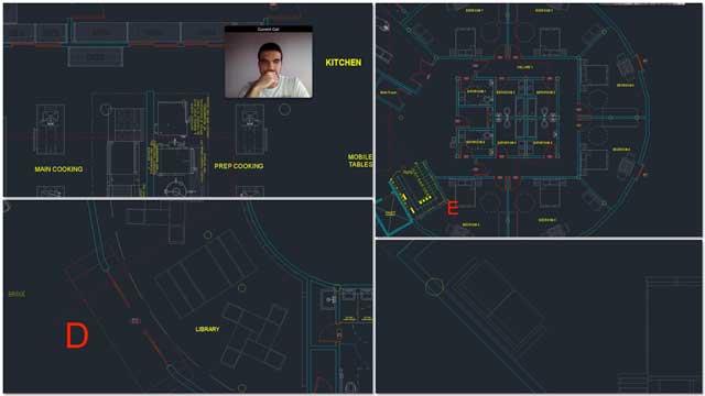 Duplicable City Center AutoCAD updates, Renan Dantas: Mechanical Engineer continued with his 15th week working on the Duplicable City Center AutoCAD updates. This week's focus was adding more room and library details, and finishing the kitchen area cleanup.