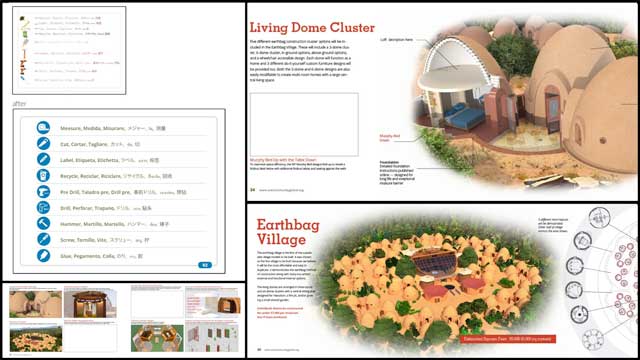 We also made text and formatting updates to the Earthbag Village book pages 20 to 25, creating a new One-Acre Footprint image for page 22, and started working the the detailed Earthbag Village furniture construction instructions for the Murphy Beds.