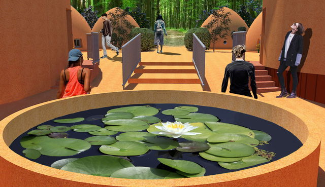 Tropical Atrium Pond, Tropical Atrium, Renewable Eco-Cooperatives, One Community Weekly Progress Update #296