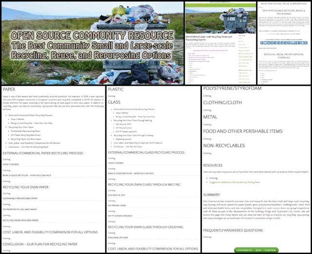 Best Small and Large-scale Recycling, Reuse, and Repurposing Options, Practical Sustainability, One Community Weekly Progress Update #361