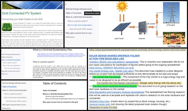 Solar microgrid designs, Practical Highest Good, One Community Weekly Progress Update #427