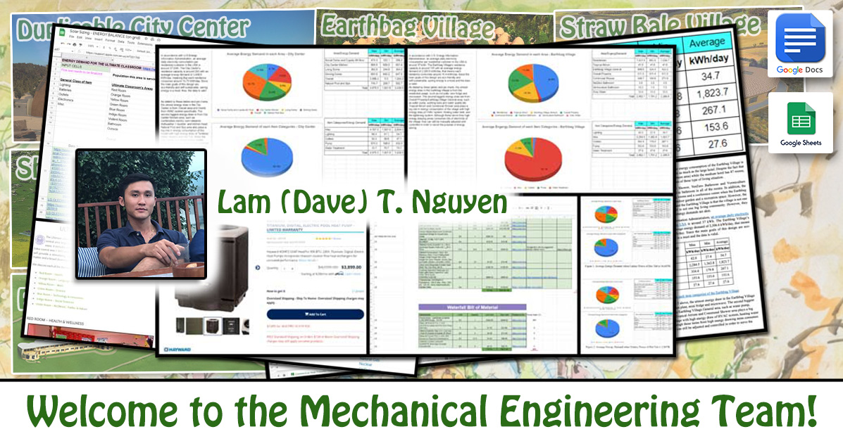Lam (Dave) T. Nguyen, Lam Nguyen, Dave Nguyen, Mechanical Engineer, mechanical engineering, energy analysis, sustainable design, solar sizing, One Community Volunteer, Highest Good collaboration, people making a difference, One Community Global, helping create global change, difference makers