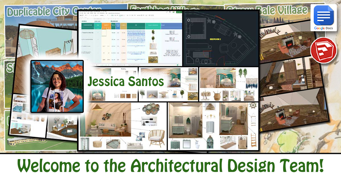 Jessica Santos, Interior Designer, Architect, SketchUp, Duplicable City Center, Room Design, themed rooms, One Community Volunteer, Highest Good collaboration, people making a difference, One Community Global, helping create global change, difference makers