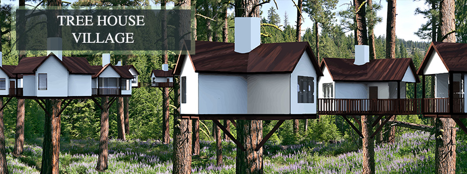 tree house village header, tree house village, treehouse, open source tree living, living in trees, forest living