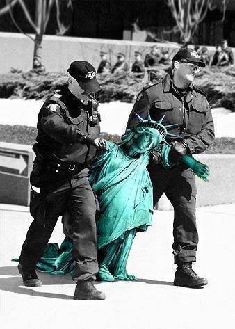 trouble maker liberty, liberty arrested, arrested liberty, statue of liberty