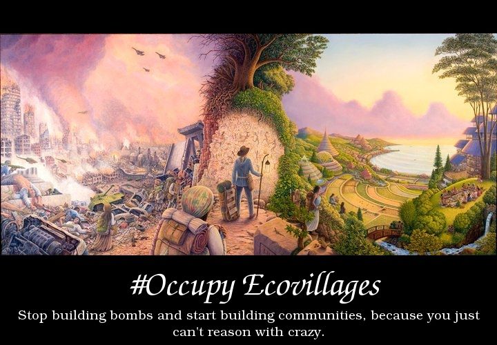 occupyecovillages, solution based thinking, one community