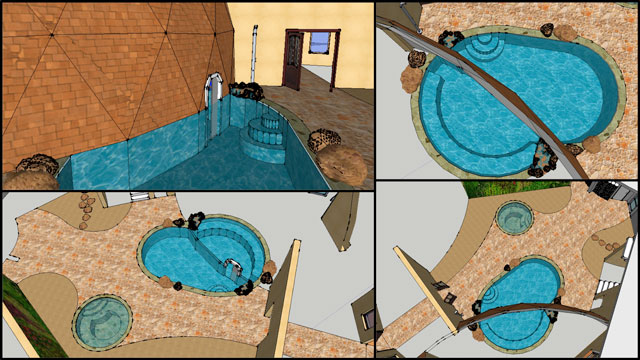 3-D Details for the Aesthetic Rock and Swimming Pool Features, One Community