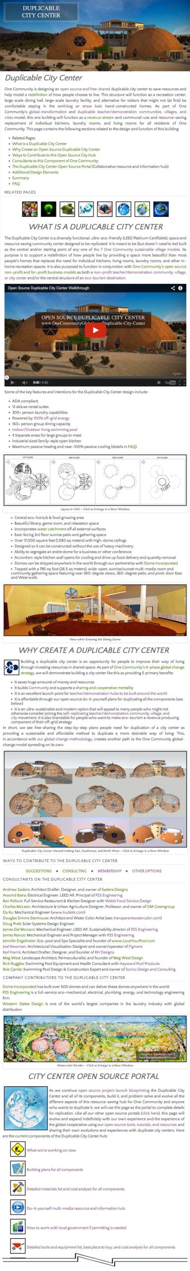 Duplicable City Center page, One Community, Sustainable, Modifiable, and Adaptable Community Building