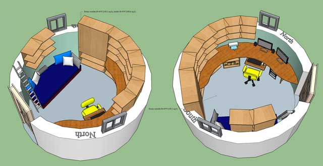 two layout designs for the 150 square-foot dome, layout 2, One Community
