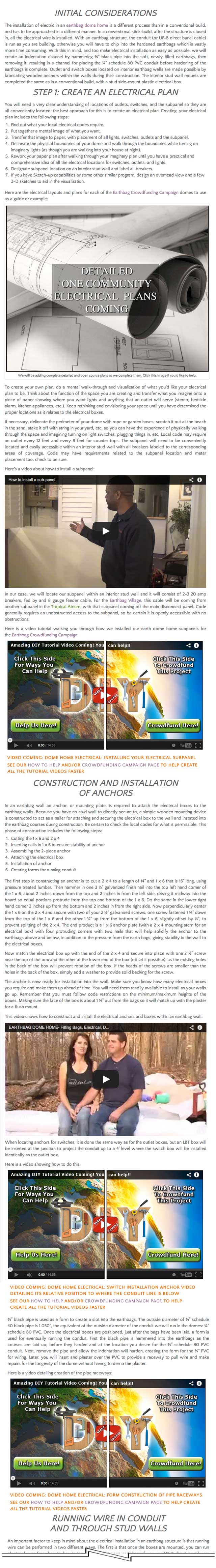 Dome Home Energy Infrastructure Instructional page, One Community