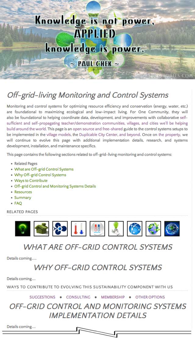 Control Systems page in progress, One Community