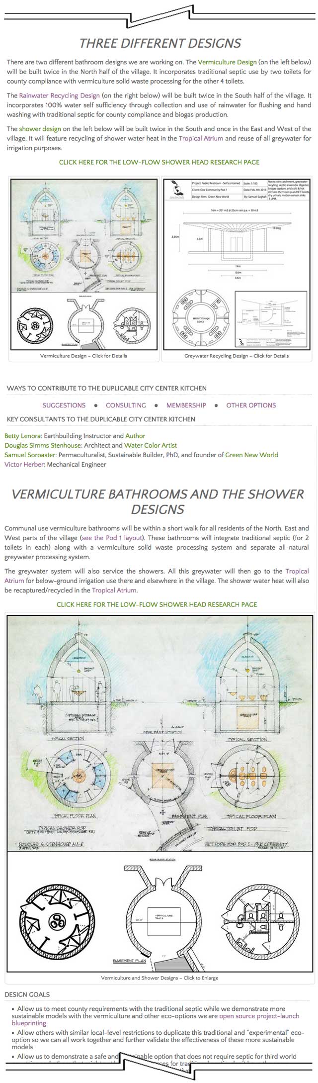 Eco bathroom and shower hub, One Community