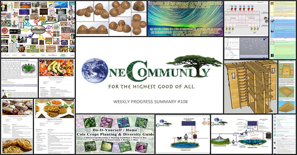 Systemic Approach to Total Sustainability, One Community Weekly Progress Update #108