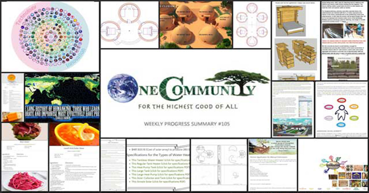 Restoring Global Eco-Balance, One Community Weekly Progress Update #105