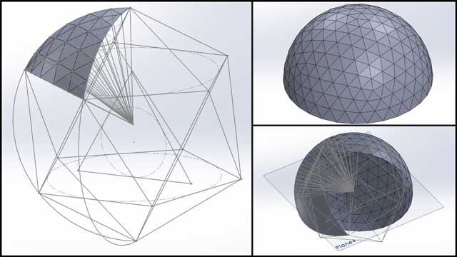 Creating Objective and Measurable Global Transformation, Duplicable City Center domes in SolidWorks, One Community