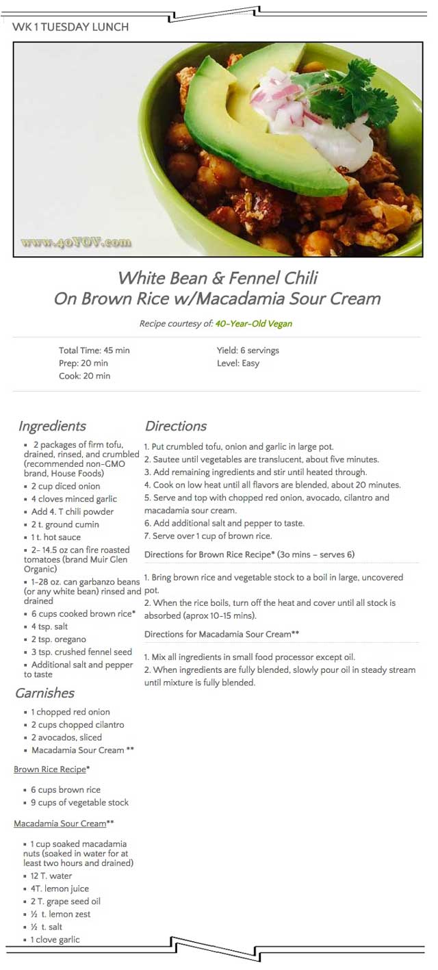 White Bean and Fennel Chili, One Community Recipes