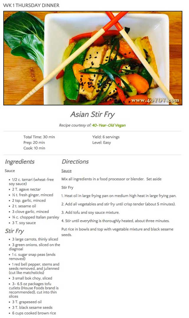 Asian Stir Fry, One Community recipes