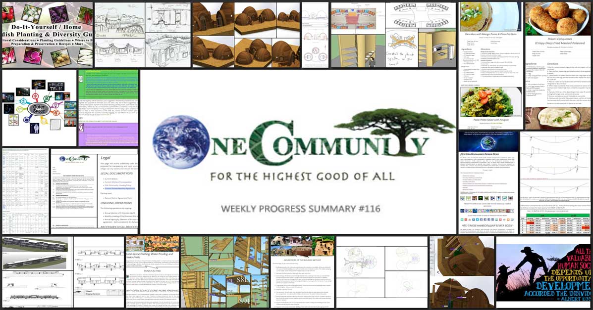 Engineering Our Own Green Future, One Community Weekly Progress Update #116