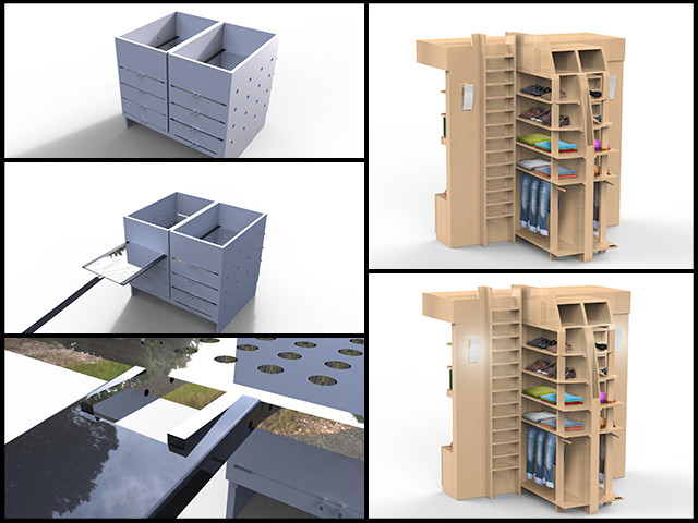  Gabriel developed a 3-D model of an alternative design for the waste collection for the vermiculture composting toilets in the Earthbag Village (Pod 1). He also continued rendering the Murphy bed for that village and made this additional view of it: