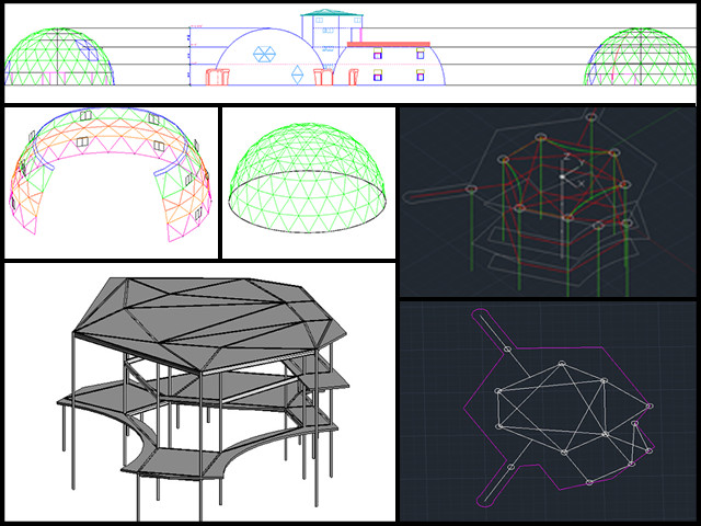, developed a 3D model on AutoCAD for all the columns, beams and slabs from the cupola version 2, One Community