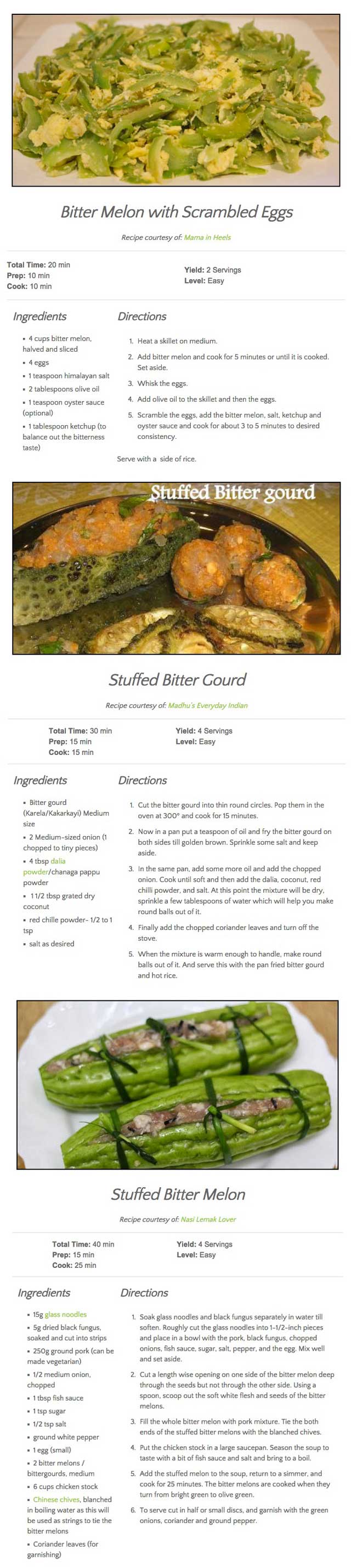 Bitter Melon Recipes, One Community