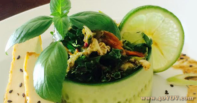 Asian Style Kale Salad with Baked Tofu