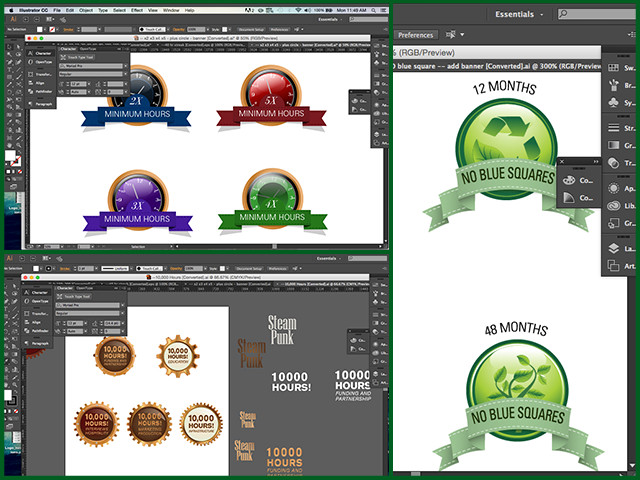 Lucas from the Graphic Design Intern Team began creating badges for the award system in the Highest Good Network application, which will be awarded when users achieve certain goals for the weekly hours and activities they log.