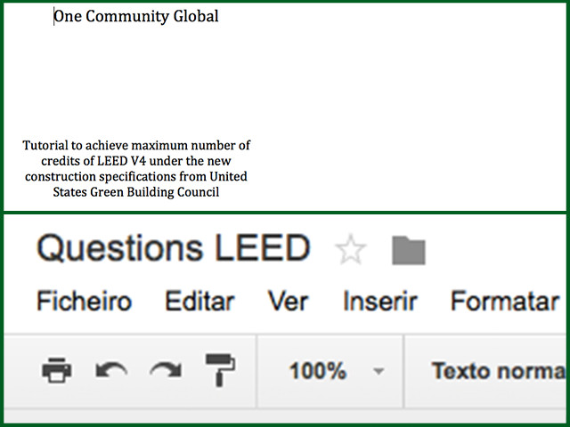 Civil Engineering intern Matheus finished the last 20% of the LEED Tutorial document, so it is now 100% complete behind the scenes. He also gathered all the questions related to our projects that will help us understand how to achieve LEED v4 certification for each of the 7 villages as we build them.