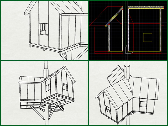 Sarah, another member of the Architecture and Planning Intern Team, used AutoCad and Rhino to design structural and architectural components of the units in the Tree House Village (Pod 7):