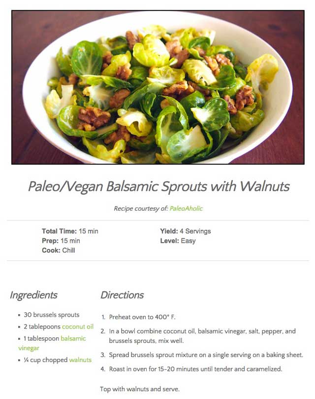 Brussel Sprouts Recipe, One Community