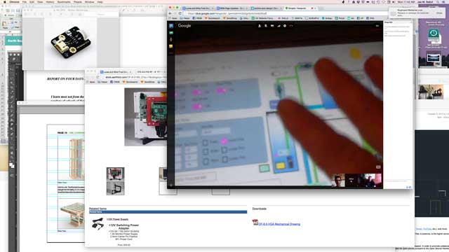 Mike also began testing some new touchscreen hardware that you can see in this screenshot from our collaborative call