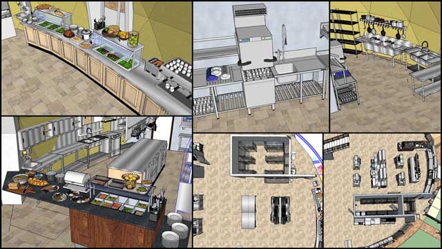 This week the core team continued updating the Sketchup 3-D for the Duplicable City Center. This week we focused on reorganizing the pantry shelving and adding additional food and kitchen accessory details. 