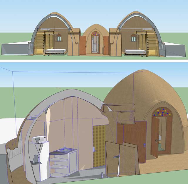  we added lofts into the latest revision of the 3-dome cluster design for the upcoming crowdfunding campaign.