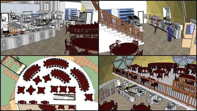 Sketchup 3-D for the Duplicable City Center Kitchen and dining room