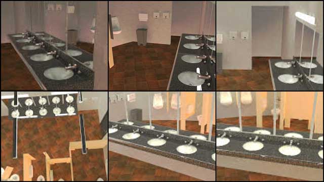 Igniting a New Paradigm of Sustainable Ideas, This week the core team continued the process of learning how to do our own renders for the Duplicable City Center. You can see here this work-in-progress here, covering bathroom renders working on textures, mirrors, sink, floor, and more lights in the public bathrooms.