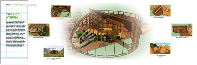 Global Change Progress – Shadi Kennedy (Artist and Graphic Designer) also created this updated layout proposal for a new graphic to share the features of the Tropical Atrium that is the center of the Earthbag Village (Pod 1).
