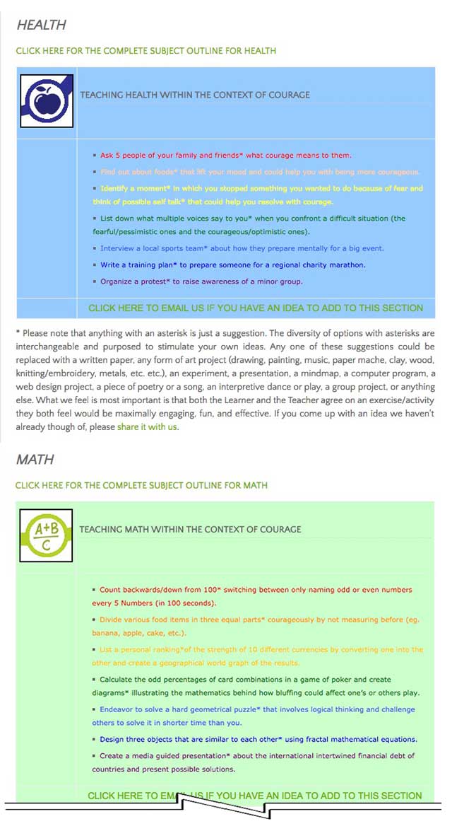 Forwarding the Evolution of Sustainability, This last week the core team transferred the second 25% of the written content for the Courage Lesson Plan to the website, as you see here. This lesson plan purposed to teach all subjects, to all learning levels, in any learning environment, using the central theme of "Courage" is now 50% completed on our website.