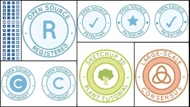  A Sustainable World is Possible, Steven Paslawsky (Graphic Designer) also created these new icons options for our social media links as well as these icon ideas for our open source copyrights, trademarks, and patenting pages, along with a couple others.
