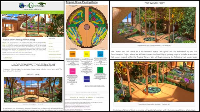 How to Build a Sustainable Planet, The core team also updated and reorganized the Tropical Atrium Planting and Harvesting plan page to include all the images created by Shadi Kennedy (Artist and Graphic Designer).