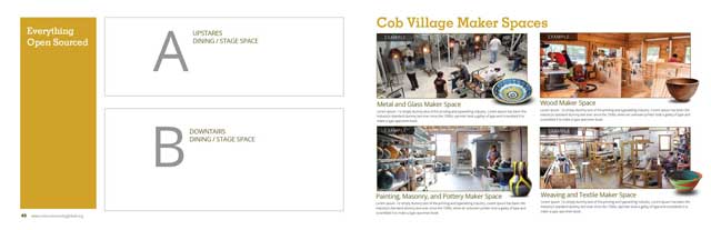 This week the core team returned to working on the 7 villages online book. This week we made minor updates to Pages 14-15, and 64, and began redoing the layouts for page 44. We also updated the Cob Village maker spaces images, as shown here.