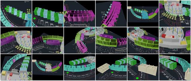 Also, Guy Grossfeld (Graphic Designer) continued using Hamilton’s work to build the Compressed Earth Block Village (Pod 4) in 3D. What you see here is his 4th week of this work inputting all the primary walls and other structures in 3DS Max.