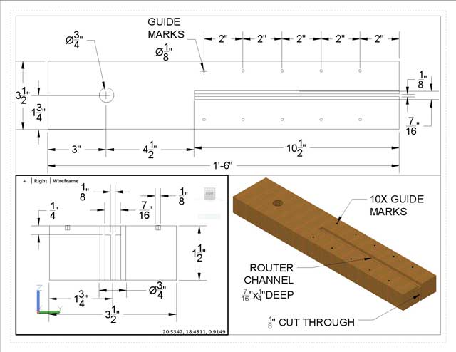 Jessica Zynda (Drafter and Designer) also completed this final CAD drawing of the slider we'll be using to place and stabilize finishing nails for use between the different earthbag courses. , restoring sustainable balance