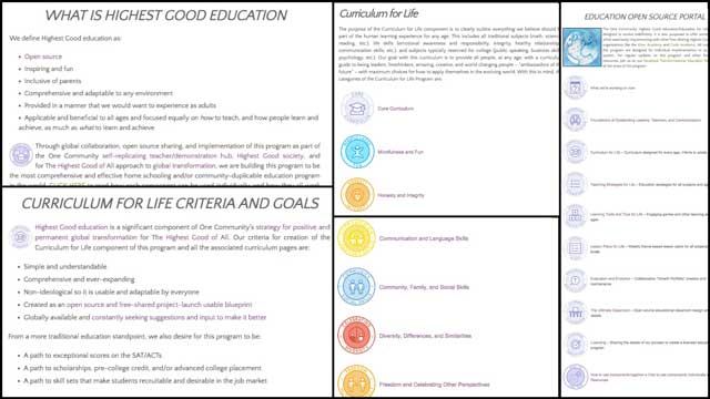 we updated all the icons and formatting on the Highest Good Education open source hub and the Curriculum for Life page.