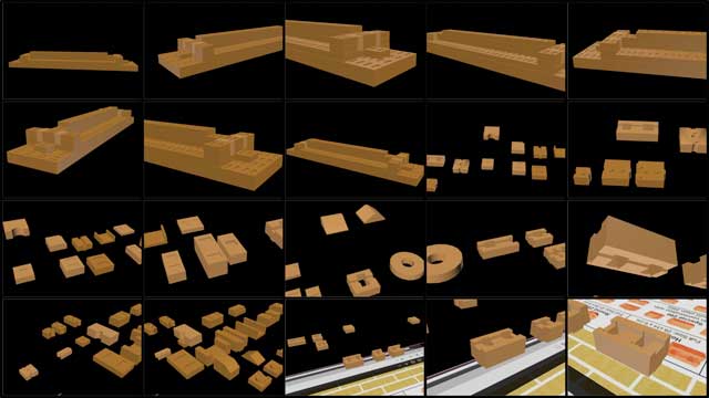 Guy Grossfeld (Graphic Designer) also continued 3D creation of the specific blocks that will be used for the Compressed Earth Block Village (Pod 4). What you see here is his 7th week of this work that included continued revisions for his first 3D earth block bench: