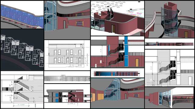 Hamilton Mateca (AutoCAD and Revit Drafter and Designer) also finished his 14th week helping evolve the Compressed Earth Block Village (Pod 4). This week's focus was more updates to the living-space layouts, designing and improving the appearance of the stairways in Revit 3D, and adding more details to the residences.