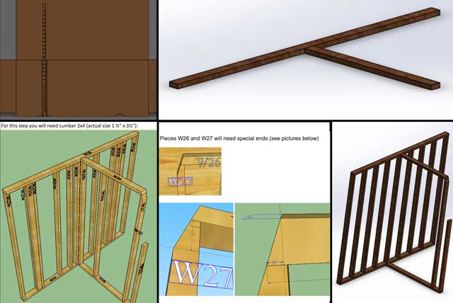 How Humanity Creates a Sustainable World, Sal Rubio (Industrial Designer) also began working on converting our custom and do-it-yourself Earthbag Village Murphy Bed furniture assembly instructions from the GoogleDoc format we have them in now to professional and simplified instructions made in SolidWorks. What you see here is iteration 1.0 with pictures from the GoogleDoc and the beginnings of his SolidWorks plans.