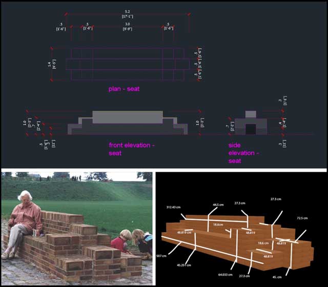 Aparna Tandon also converted Guy’s 3D bench design from a few weeks ago into the AutoCAD design shown here: