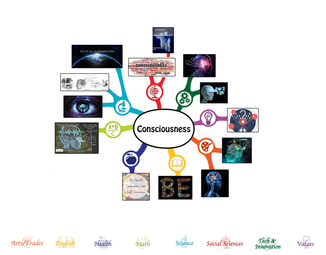 We also completed the first 25% of the mindmap for the Consciousness Lesson Plan, bringing it to 25% complete, which you see here: